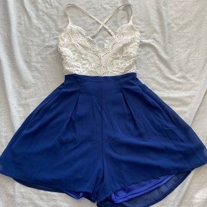 Lace top romper